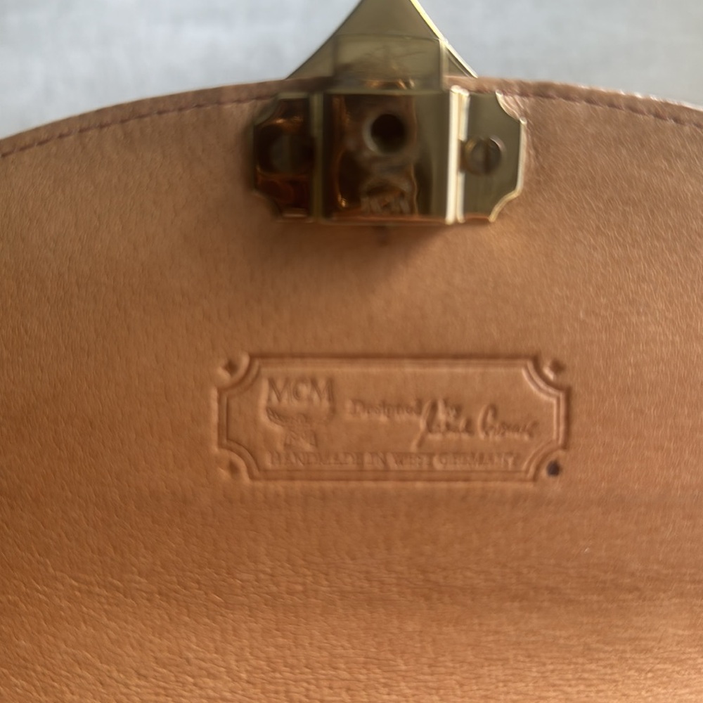 MCM Cognac Brown Monogram Crossbody Bag - Picture 8 of 11